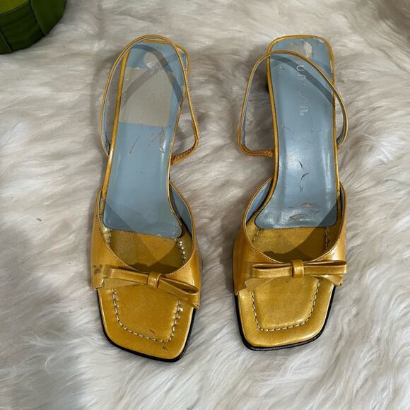 NEW Unisa Vintage 90s Patent Leather Slingback Bows Kitten Heel Sandals 6.5 NWOB - Picture 4 of 16